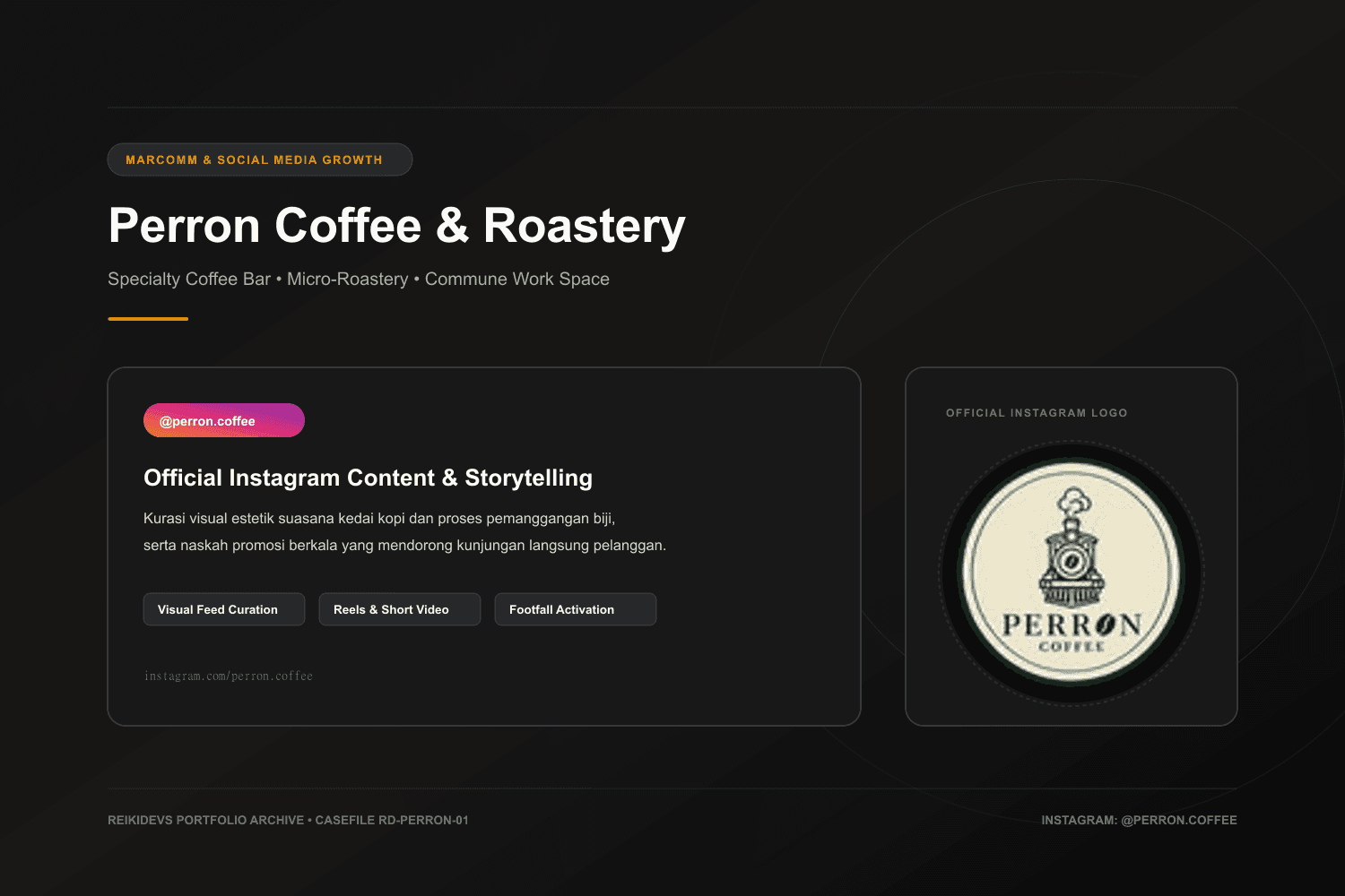 Perron Coffee & Roastery - Social Media Growth & Branding Marcomm